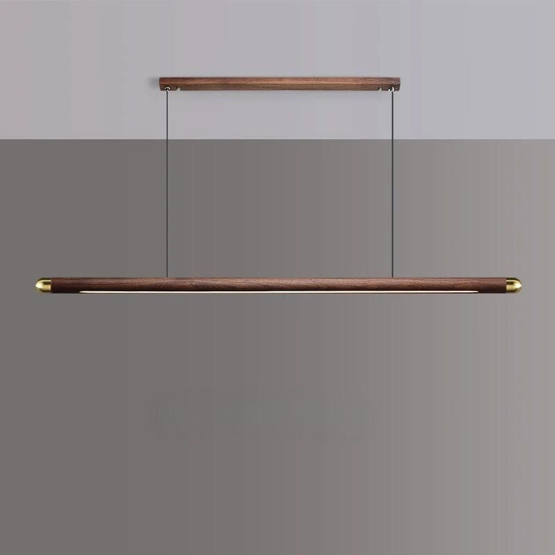 Solid Wood Pendant Light - Rounded Brass