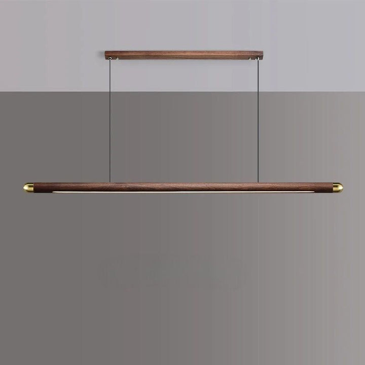 Solid Wood Pendant Light - Rounded Brass