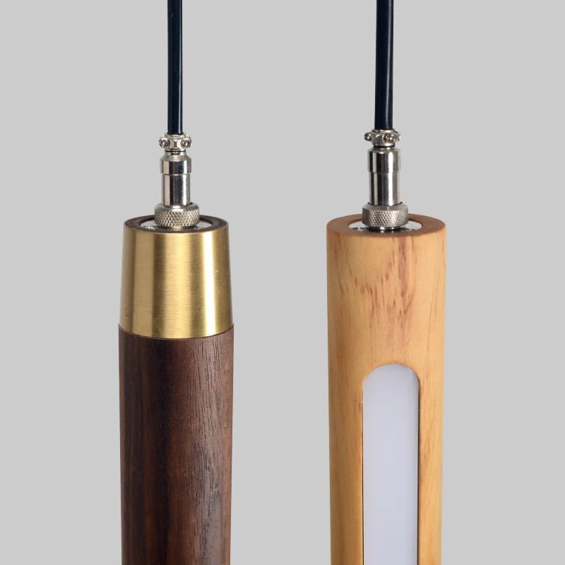 Solid Wood Pendant Light - Vertical Hanging Lamp