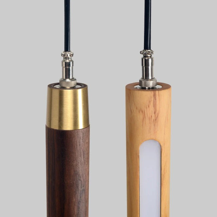 Solid Wood Pendant Light - Vertical Hanging Lamp