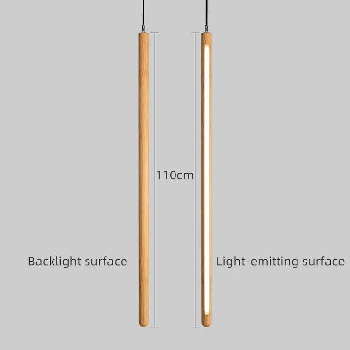 Solid Wood Pendant Light - Vertical Hanging Lamp