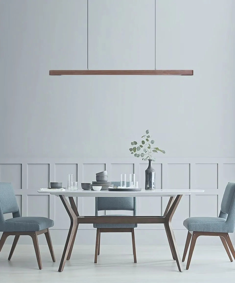 Solid Wood Pendant Light In Dining Room