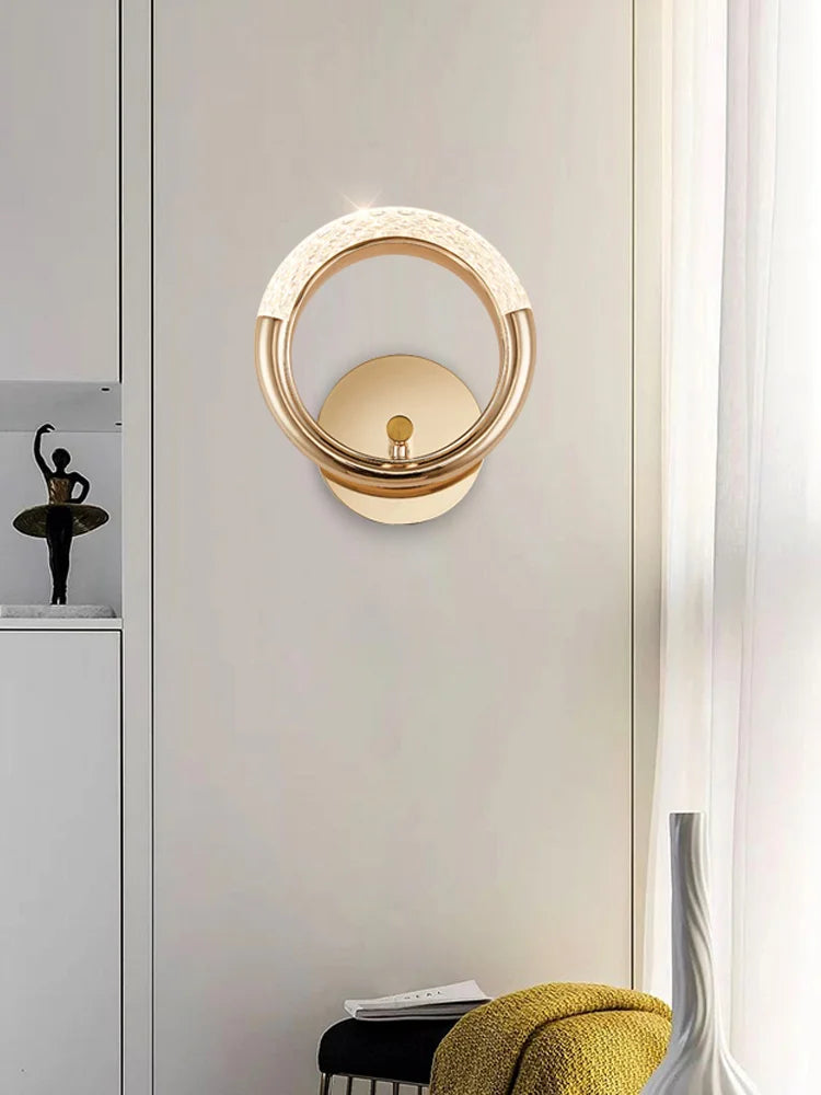 Minimalist LED ring wall sconce