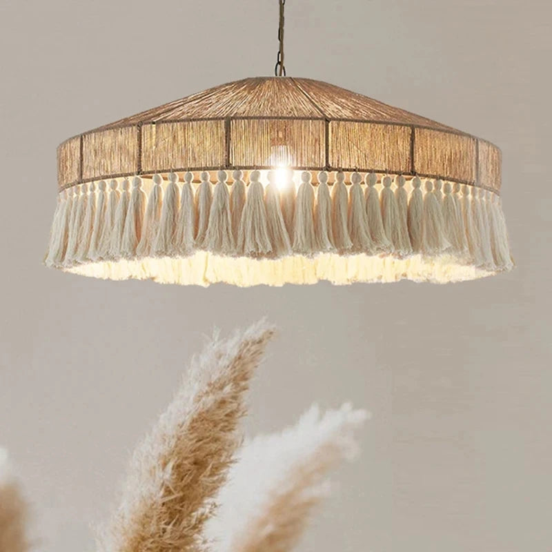 Retro Hemp Rope Pendant Light
