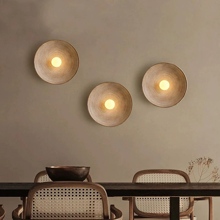 Retro Japanese Circle Wall Sconce