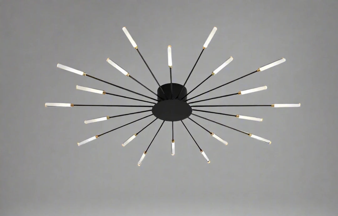 firework chandelier black and gold