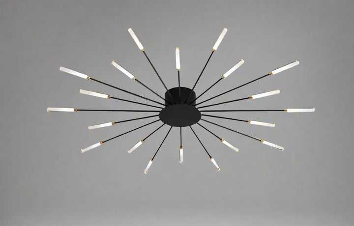 firework chandelier black and gold