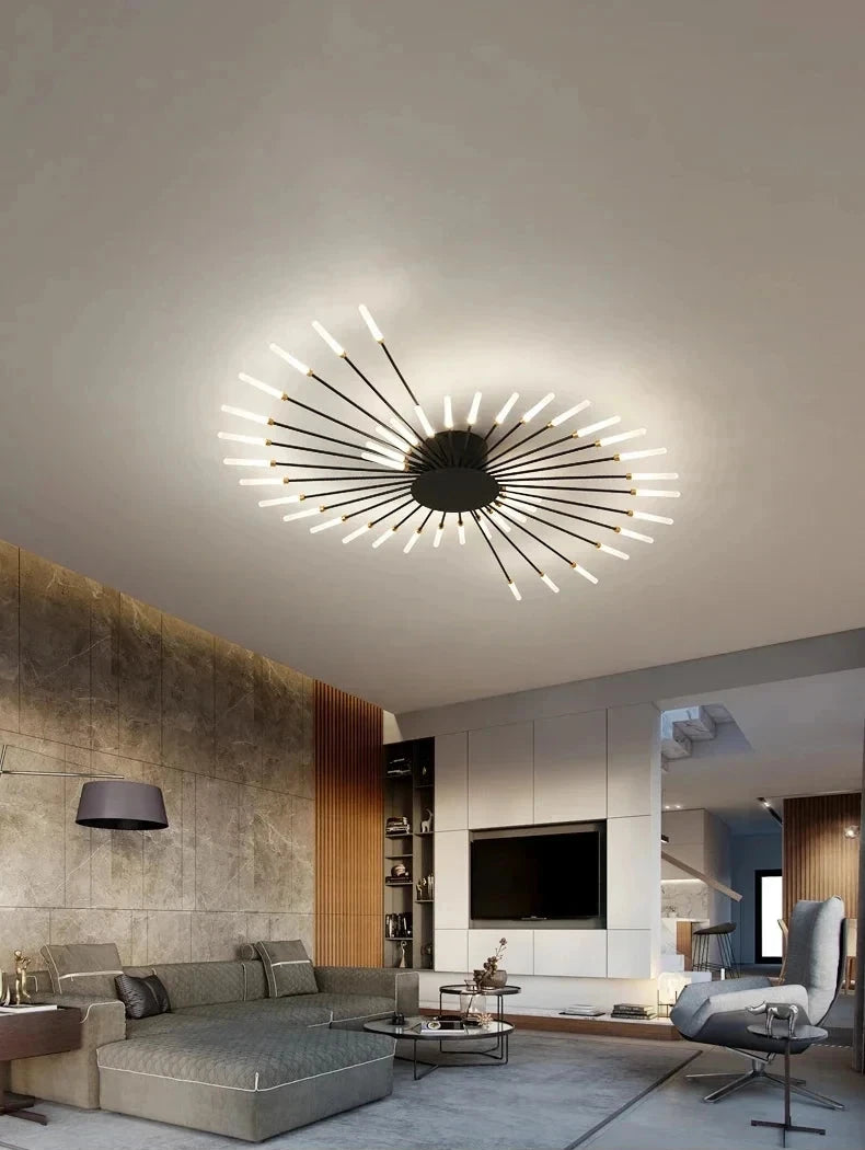 firework chandelier in living room 2