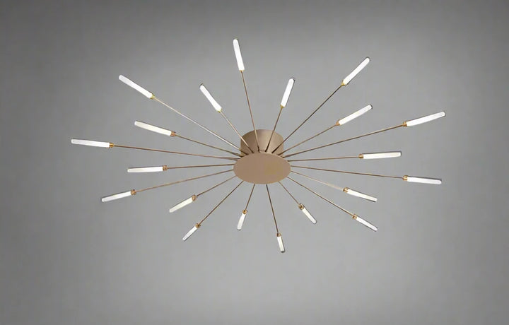 firework chandelier white and gold