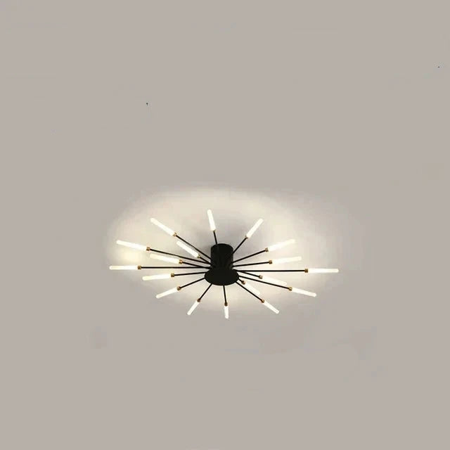 firework chandelier white gold and black