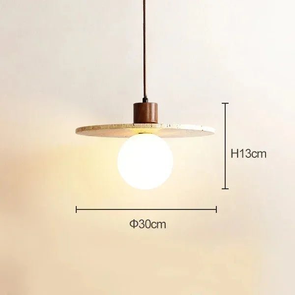 Stone and Wood Pendant Lamp